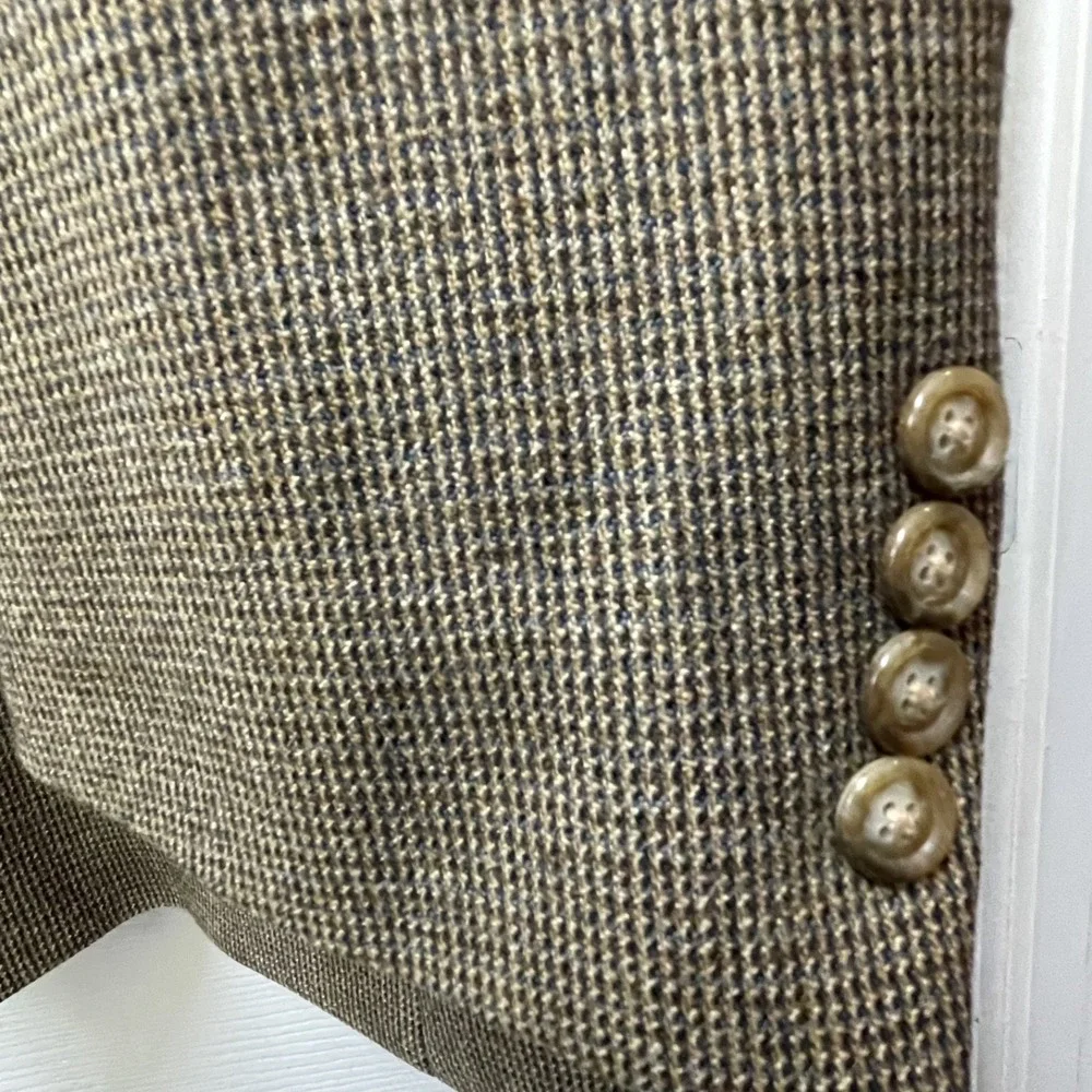 VTG Meeting Street‎ Men's 48R Blazer 100% Lambswool Brown Blazer Two Button Coat